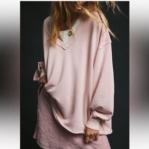 🆕 We The Free Venice V-Neck Sweatshirt in
Strawberry Rose   Size: M